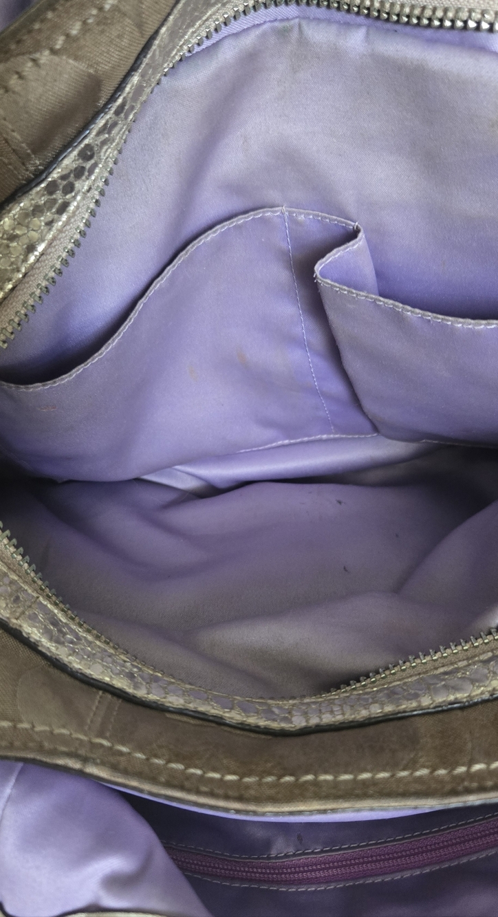 Coach Gold Metallic Op Art Patchwork Hobo Bag - Picture 8 of 9
